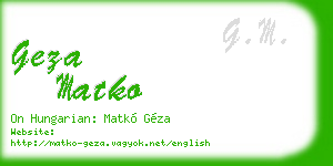 geza matko business card
